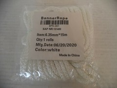 White Unbranded 6.35mm *15m Banner Rope BP5-001