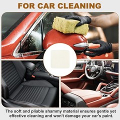 2 pieces suede car cloth 15×15 cm, white for interior cleaning