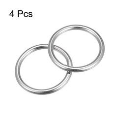 316 Stainless Steel Round Ring Welded O-Rings 40mm(1.57″) ID 5mm Thick 4pcs