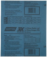 Norton 3X 9×11 Blue Coarse Grit Sanding Sheets for Heavy Material Removal