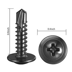 (300Pcs)#8×3/4” for Sheet Metal Self-Tapping Screws 410 Black #8×3/4,