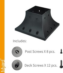 4 PACK 4×4 Post Base Cover Actual 3.5×3.5 Inches Post Skirt Flange Post Bracket