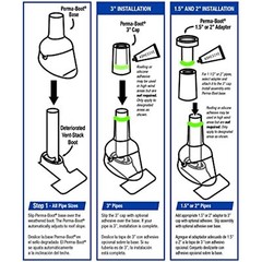 Perma-Boot Pipe Boot Repair Flashing Adjustable 1.5 in. I.D. to 3 in. I.D. Vent
