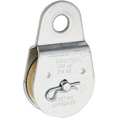 National Hardware 2IN Silver Fixed Single Pulley Steel Body with Zinc Sheave