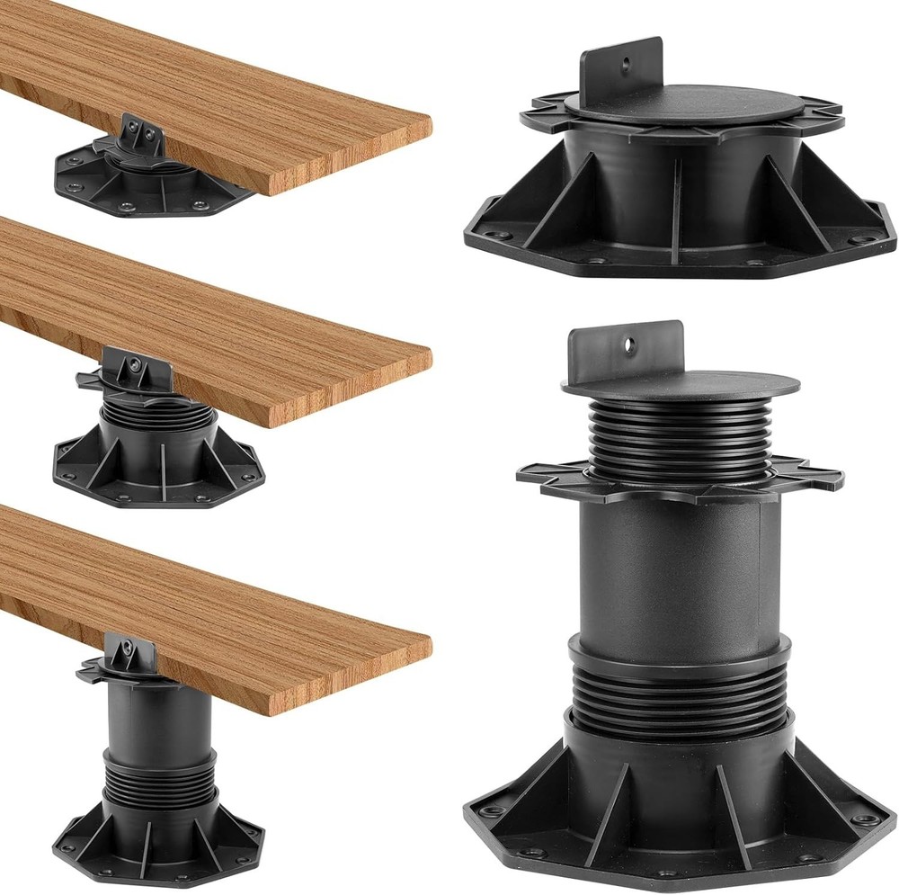 10 Pack Adjustable Deck Support Pedestal, Floor Slate Support Floor Lift Deck…