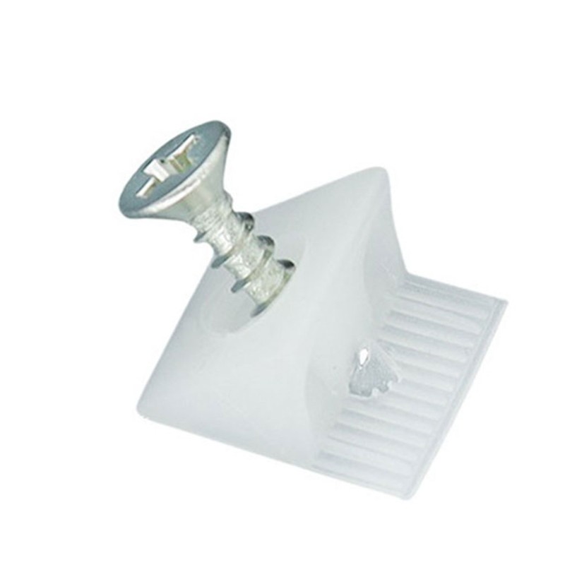 50 Pcs Plastic Corner Bracket Furniture Mending Wedges with Self-tapping Screws
