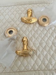Sherle Wagner lot two iconic golden oval knobs open box recent vintage NWOT