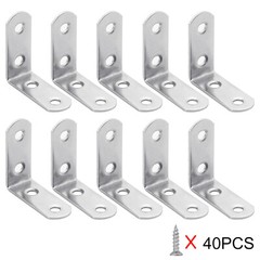 10 PACK 1.5 inch L Steel Corner Braces w/ Screws Heavy Duty Right Angle Brackets