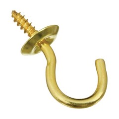 National Manufacturing Sales 5706551 0.75 in. Solid Brass Cup Hook – Pack of 5