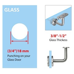 Stainless Steel 304 Grade Glass Mount Handrail Bracket for Flat Square Tube