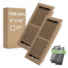 Floor Register 4×10, 2-Way Steel Vent Cover with Steel Damper, Walkable, Brow…