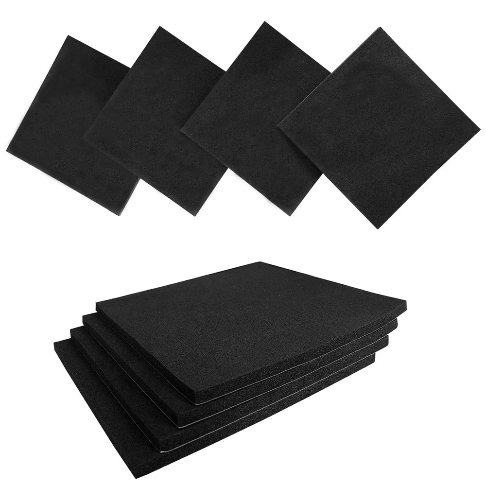 8 Pcs Black Adhesive Foam Padding, Closed Cell Foam Sheet 1/4“ Thick 6 Inch X