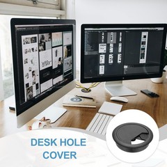10 Pcs 2.4″ Desk Grommet Plastic Desk Hole Cover Cable Grommet Black