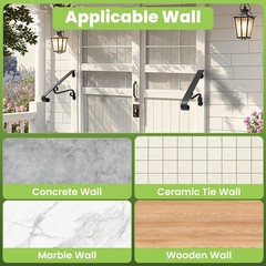 Wall Mounted Stair Handrails, 1-2 Steps Wrought Iron Hand Step, Black