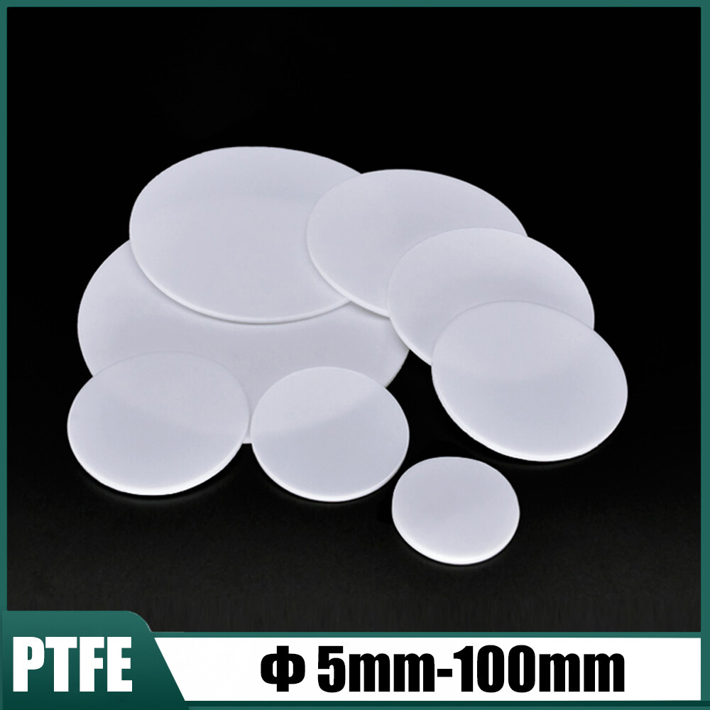 Φ 5mm-150mm PTFE Solid Round Seal Gaskets Disc Thick 0.5/1/1.5/2/3/4/5/6/8mm