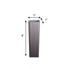 2 In. X 3 In. X 8 Ft. Musket Brown Aluminum Downpipe