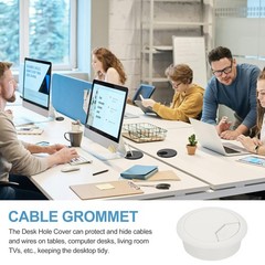10 Pcs 2″ Desk Grommet Plastic Desk Hole Covers Cable Grommet White
