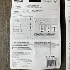 Planter Ceiling Hook White 50-Lb Load N275-512 Lot Of 3 For Hanging Basket