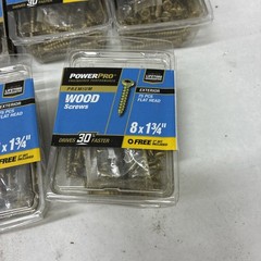 Power Pro All-Purpose Exterior Wood Screws,Yellow Zinc,#8×1-3/4 In., Qty 5 Packs