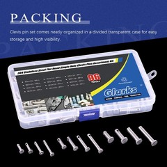 Glarks 96Pcs 12 Sizes 304 Stainless Steel Flat Head 3mm x 175mm, Silver