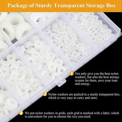 Sutemribor 640-Piece 8-Size M2, M2.5, M3, M4, M5, M6, M8, M10, White Nylon