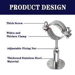 Adjustable Bracket Clamp Pipe Straps Wall Mount Ceiling Pipe Support 8mm-219mm