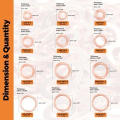 325 PCS, 10 Sizes, Premium Copper Metric Sealing Crush Copper_Washers_325Pcs