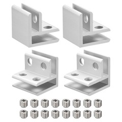 4 Pack 90 Degree Glass Clamp for 4-8mm Aluminum Alloy Double Side Glass Holder