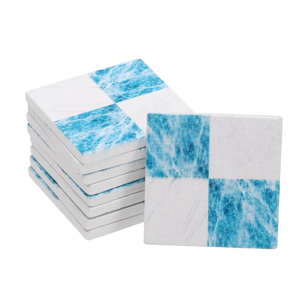 Dollhouse Flooring, 1.18″ Square, Wood Miniature Floorboard (Blue), 9-Pieces