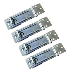 Qcaa 4-1/2 Hasp And Swivel Staple Steel Zinc Plated 4 Pack Made In Taiwan