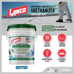 Urethanizer 1 Gal. 100% Acrylic Urethane Elastomeric White Reflective Roof Seale