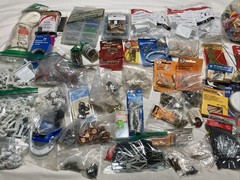 5 Lbs Vintage Hardware Lot Unused Picture Hooks Brackets Screws Household Parts