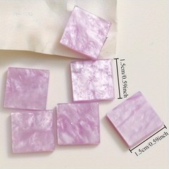 6PCS Shiny Square Acrylic Blocks Material DIY Handcrafted Decorative Accessories