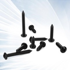 Bykonh #6 x 1 Pan Head Self Tapping Screws Sheet Metal Wood x 1″, Black