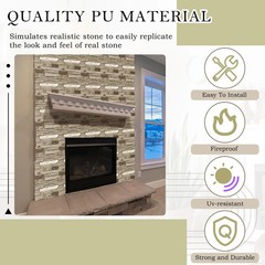 Maasechs 2 Pack DIY 14.1in x 11.8in Faux Wall Covering Panel for Interior Ext…