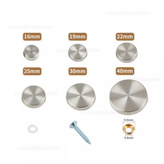 Mirror Screw Caps Electroplated Stainless Steel Cover Cap Decorative 16mm – 40mm