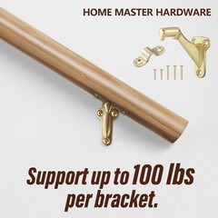 3 PCS 3″ Heavy Duty Staircase Hand Rail Bracket Support Bright Brass Screws