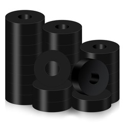 25 PCS Thick Rubber Washers, Spacer 3/4 Inch OD x 1/4 ID x 0.75 inches