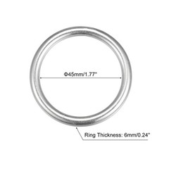 3Pcs 45mm ID 6mm Thick O-Rings DIY 316 Stainless Steel Welded