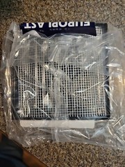 Black Metal Air Vent Grille 100mm x 100mm with Fly Screen Flat Louvre Duct Cover