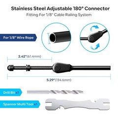 Cable Railing Kit Hardware System for Deck Stairs, T316 Stainless Steel Black