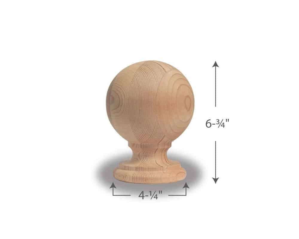 Jumbo Traditional Finial, 4.25″ Base, Treated or Cedar (8 pcs)