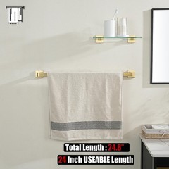Jqk Gold Towel Bar Rounded Edges 29.41 Inch Towel Rack 304 Stainless Steel