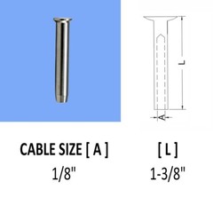 10 PC Stainless Steel Swage Stemball Hand-Crimp Metal Post 1/8″ Cable Railing