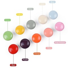 OctinPris 10x Colorful Cute Glossy Ceramic Knobs Round-10pack, Round-10pack