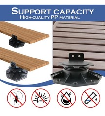 23 Adjustable Deck Support Pedestal Deck Foundation Base Support 1-3/16″ – 2-3/8