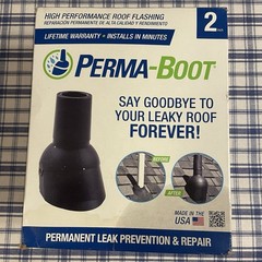 Perma-Boot 2″ Permanent Vent Pipe Black Plastic Roof Flashing
