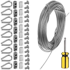 1 Set Stainless Steel Wire Rope Kit Durable Outdoor Hanging Rigging Silver
