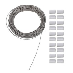 1 Set Stainless Steel Rope Cable with Aluminum Sleeves for Outdoor Wire Railings