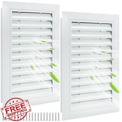 Gisafai 2 Pcs 12″x18″ Gable Vent White Screen